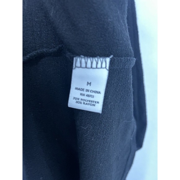 Ophelia Roe Tiered Black Dress Size Medium Casual Long Sleeve Peasant Mock Neck - Picture 5 of 6